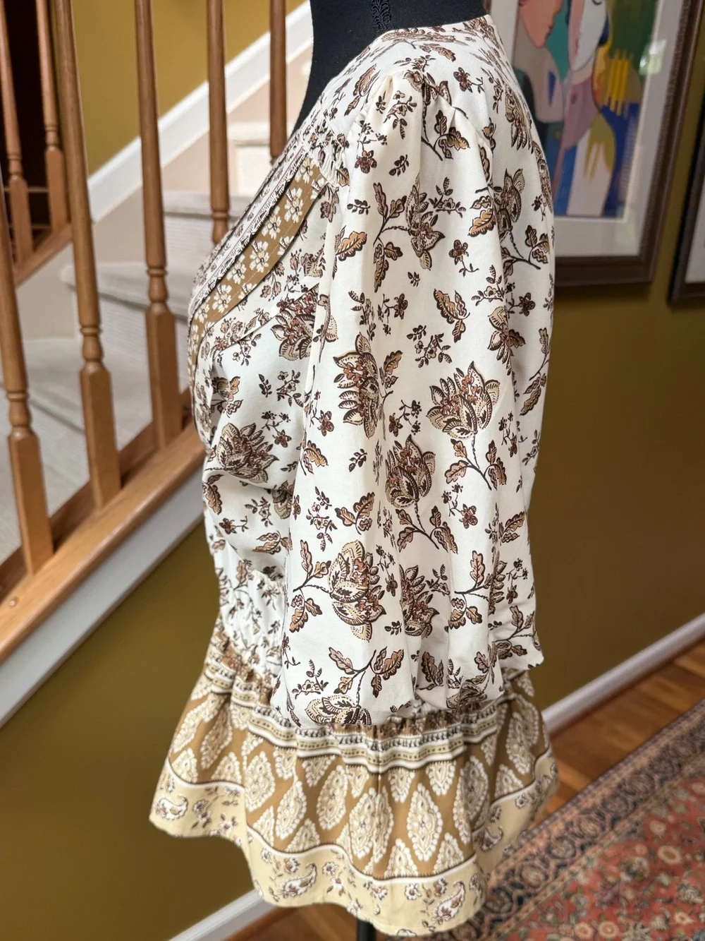 LOFT V-neck elastic waist blouse (XL)